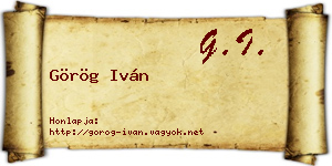 Görög Iván névjegykártya