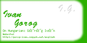 ivan gorog business card